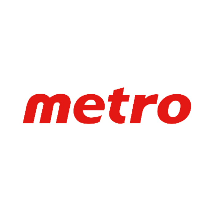 Logo de l'épicerie Metro