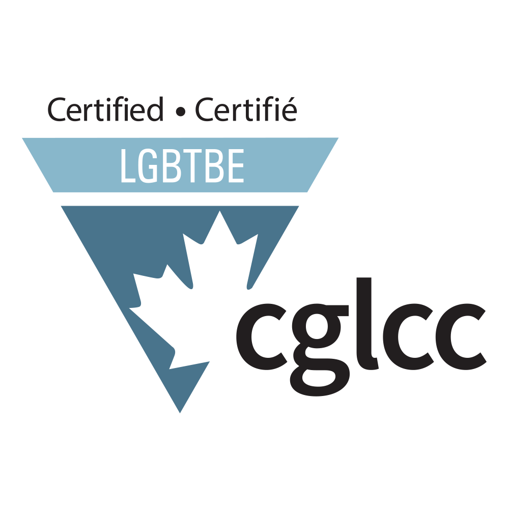 Certifié LGBTBE | CGLCC dans le logo bleu