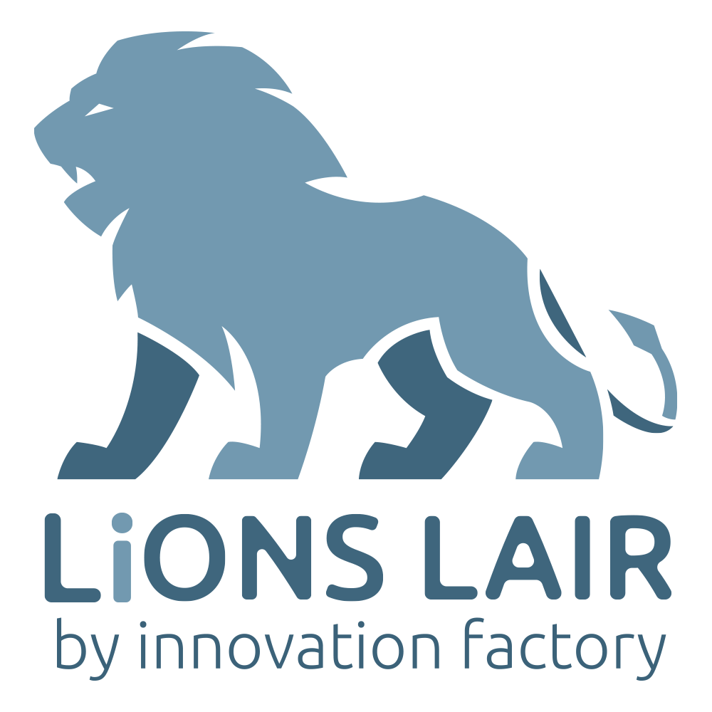 Logo LiONS LAIR, un concours annuel présenté par Innovation Factory qui rassemble la communauté de l'entrepreneuriat et de l'innovation.